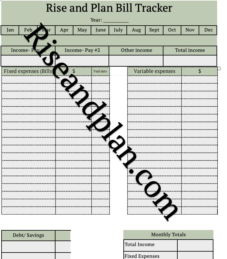 Rise and Plan Bill Tracker