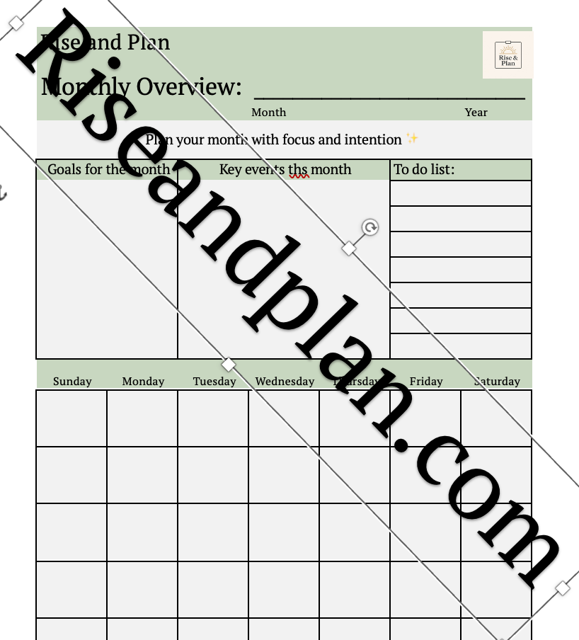 Rise & Plan Core Collection- Printable Planner Bundle (Daily, Weekly, & Monthly Layouts)