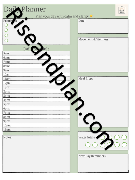 Daily Planner Page