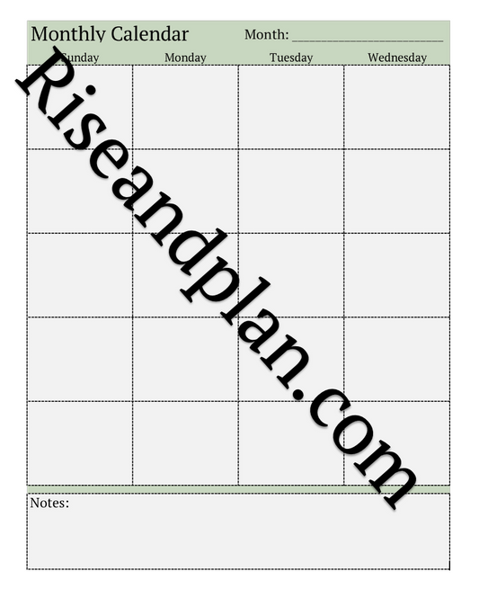 Monthly Calendar- 2 Pages