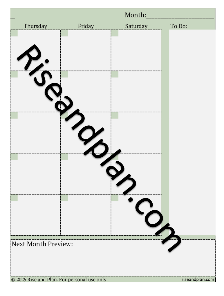 Monthly Calendar- 2 Pages